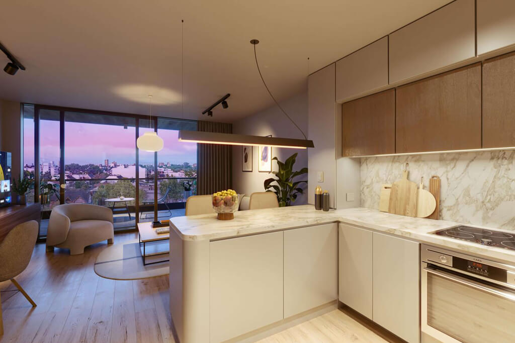 Cocina moderna con diseño contemporáneo